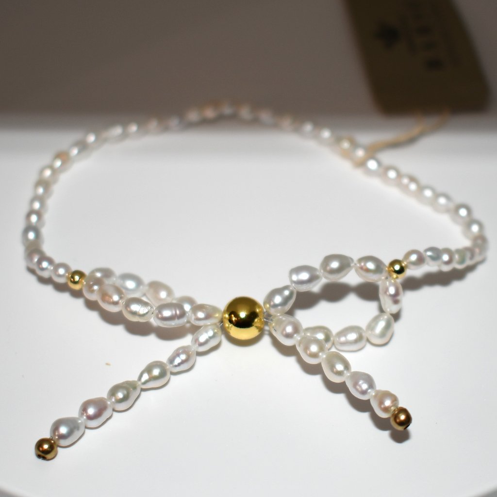 Barse Gold Freshwater Pearl Bow Bracelet Hbrnb09plb Nwt Details Stretch Pull 28$